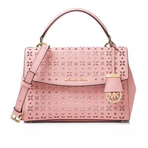 Small Ava Floral Perforated Top Handle Satchel